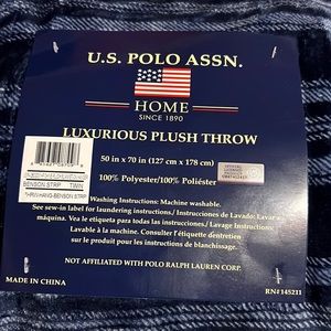 US POLO ASSN OVERSIZED PLUSH THROW